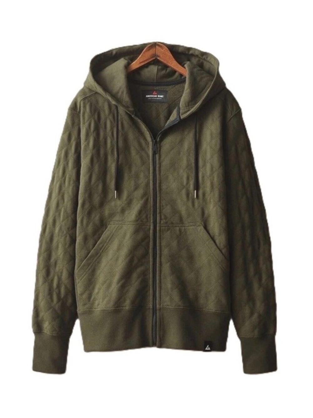 AMERICAN GIANT Diamond Stitch Full Zip Up Hoodie - size Medium